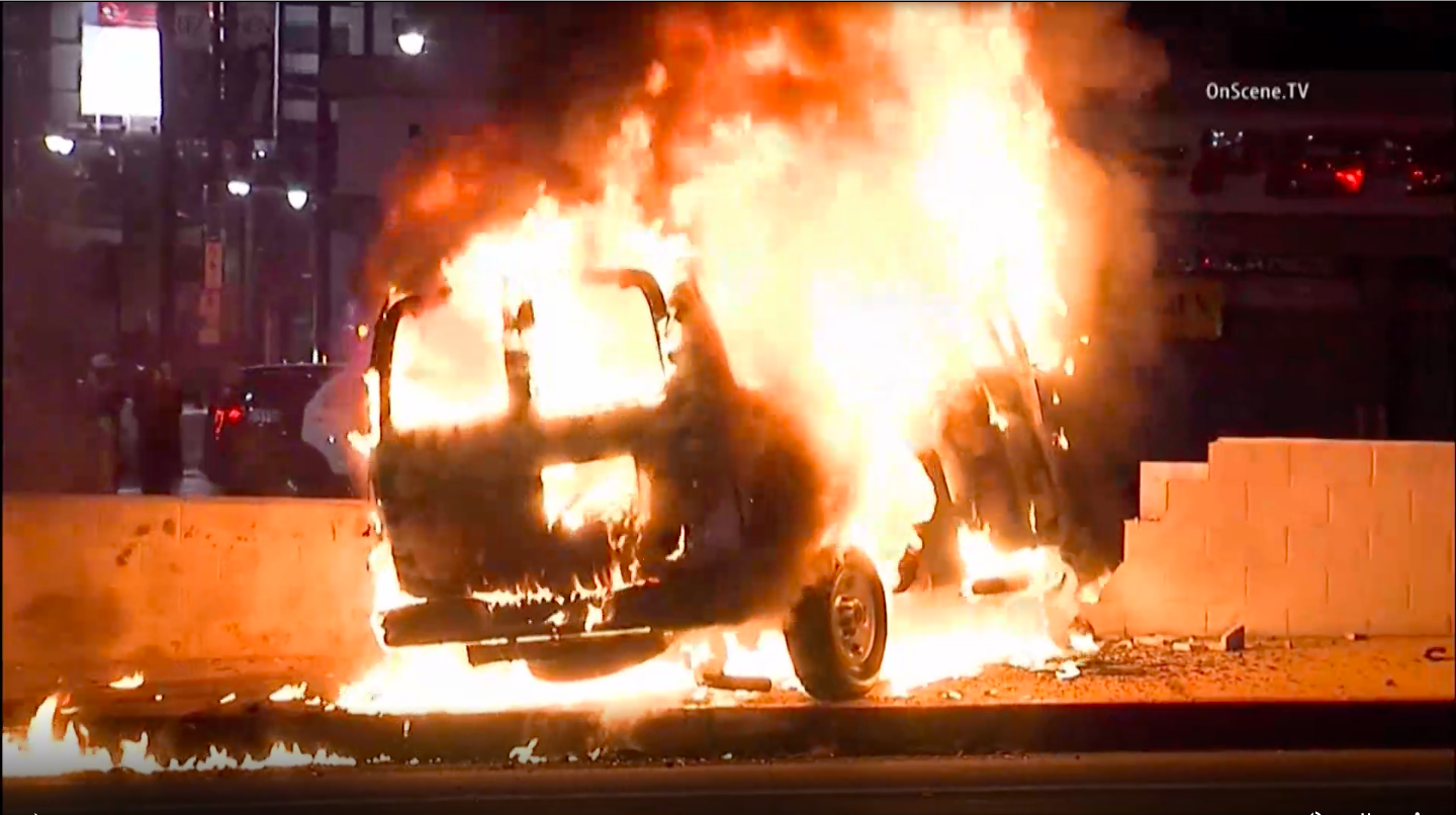 Burning Van